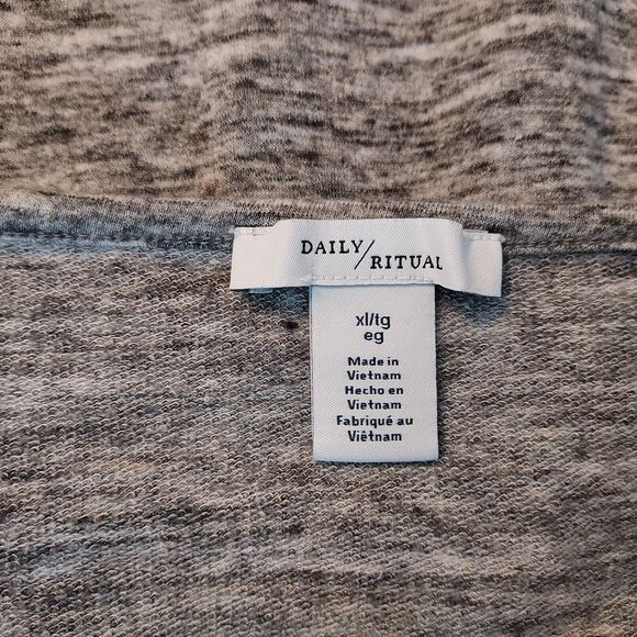 Daily Ritual Dress Women XL Super Soft Stretch Gray Drawstring Waist Long Sleeve - Picture 8 of 12